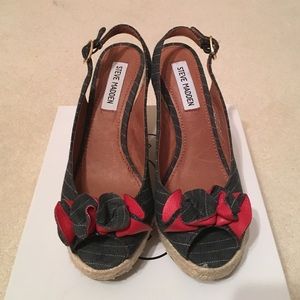 Steve Madden Fauntain open toe wedges SZ 7.5